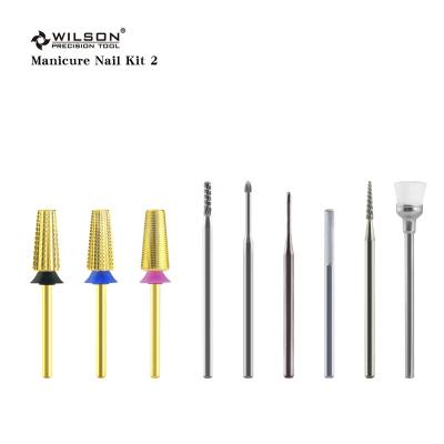 China Quick Remove Gel RTS/A000016 Hard Gel Manicure Nail Kit Gold Coating Nail Drill Bit Set Gel Remove Carbide Nail Drill Bit WILSON Nail Bit for sale