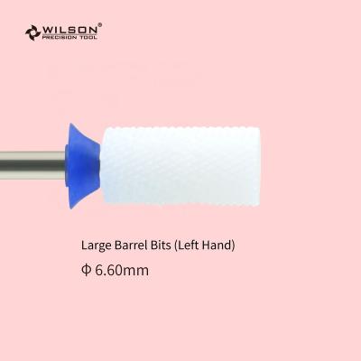 China Quick Remove Hard Big Gel RTS / 6.6mm Barrel Bit - Hand Left White Ceramic Universal Nail Bit High Wear Resistance Nail Drill Bit for sale