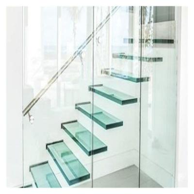 China Traditional CBDMART Glass Stair Railing Kits Floating Glass Stair Floating Staircase Modern Floating Staircase for sale