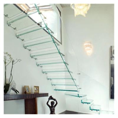 China Traditional CBDMART Staircase Tempered Glass Floating Staircase Kit Floating Stair Case Glass Stairs for sale