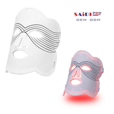 China Dye Removal Red Light Treatment For Face Mask Full Wearable Full Wearable Silicone LED Face Mask Soft Light Infrared Beauty Facial Mask for sale