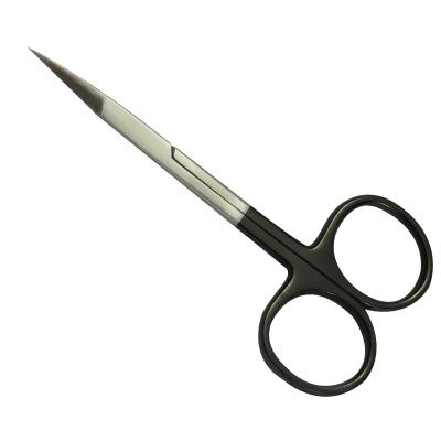 China Ophthalmic Instruments Iris Scissors Black Handle Sharp Tip Steel 9.5cm Double Medical Straight Eyelid Surgery for sale