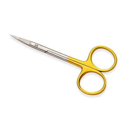 China German Modern Design Stainless Steel Steel 9.5 cm Straight Medical Scissors Best Gold Handle Iris Scissors for sale