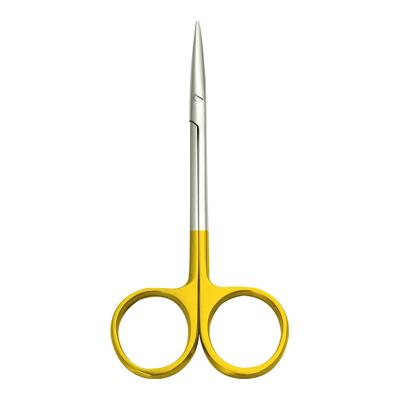 China 2022 Gold Scissors Handle Small Superior Straight Stainless Steel Medical Scissors Steel Surgical Instruments for sale