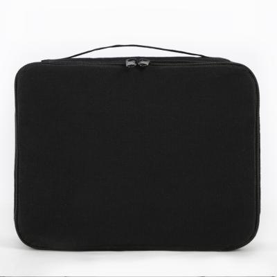 China NATIONAL Hot Selling Large Capacity Cosmetic Black Travel Bag Makeup Convenience Canvas Bag Cosmetic Bag for sale