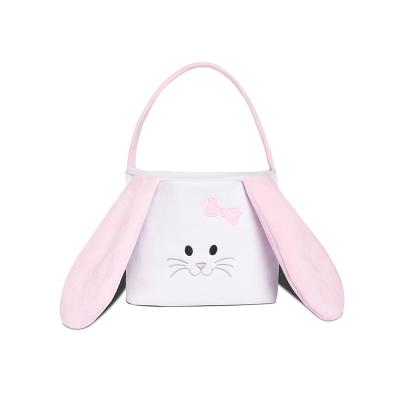 China Wholesale Polyester Cute Easter Bunny Basket Children's Personalized Gift Bags Easter Tote Bag for sale