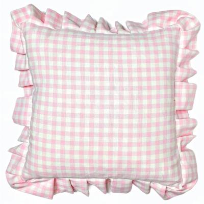 China Wholesale Gingham Rose Ruffle Anti-pilling Beehive Buffalo Pillow Case Pillow Case for sale