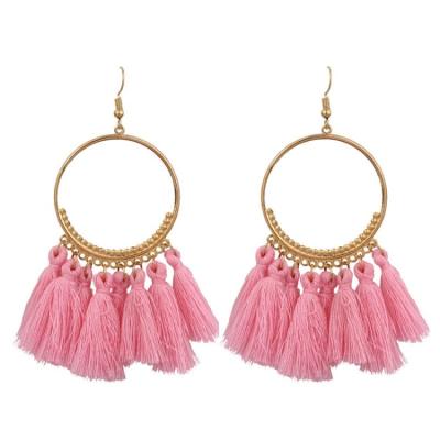 China New Style Retro Tassel Ethnic Bohemian Handmade Ring Summer Dangle Earrings Large for sale