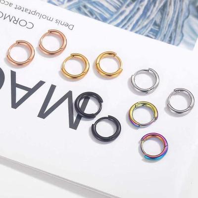 China CLASSIC Round Hypoallergenic Hoop Earrings Stainless Steel Small Hoop Ear Jewelry Huggie for sale