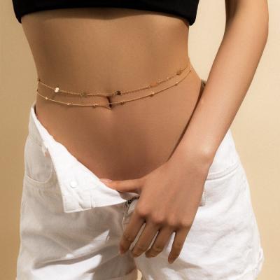 China Beach TRENDY Bikini Jewelry Fashion Body Chain Snake Bone Double Layers Butt Lifter Belly Chain Sexy Belly Chain for sale