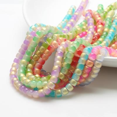 China Crystal Glazed Beads DIY Jewelry Accessories Jade Glass Two Color Gradient Gold Powder Loose Beads for sale