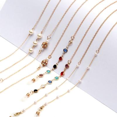 China Fashion Hot Selling Gold Plated Jewelry Glasses Hanging Neck Rope Mask Chain Hanging Chain for sale