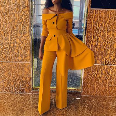 China New women's anti-pilling fashion elegant blouse and pants two-piece suit for sale