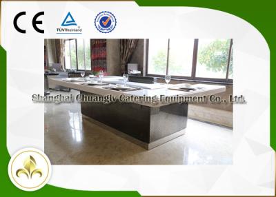 China Mysterious Light Teppanyaki Hibachi Grill Table Customized 8 Seats Capacity for sale