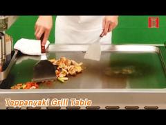 Restaurant Teppanyaki Grill Table 9KW Stainless Steel Mobile Electric Induction