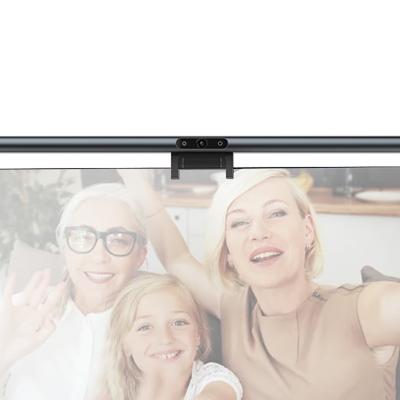 China Minimalist LED screen monitor light bar with HD webcam light touch dual microphone anti-glare eye protection curved wide screenbar for sale