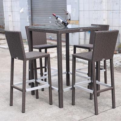 China Wholesale Modern Table Modern Waterproof Outdoor Rattan Dining Table Chair Weaving Set for sale