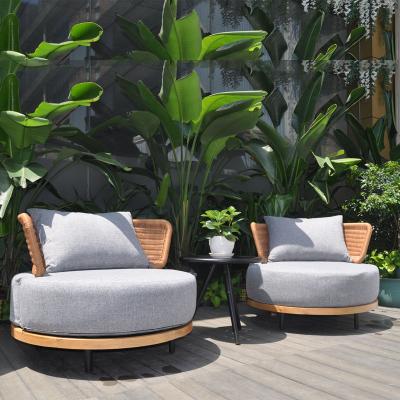 China Modern Outdoor Furniture Round Rattan Leisure Rattan Patio Garden Table Chairs Synthetic Rope Sofa Set for sale