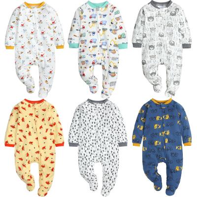 China Wholesale Newborn Long Cotton Boys Jumpsuit Baby Creeper Baby Zipper Baby One Piece Pure Cotton Frogsuit à venda