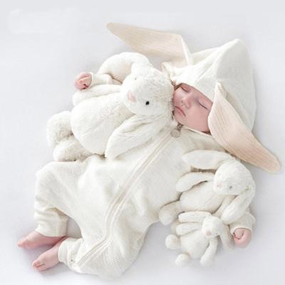 China Hot Selling Qne-piece Polyester Zipper Hooded Infant Romper/Cotton Baby Sleepsuit Baby Romper Long Sleeves for sale