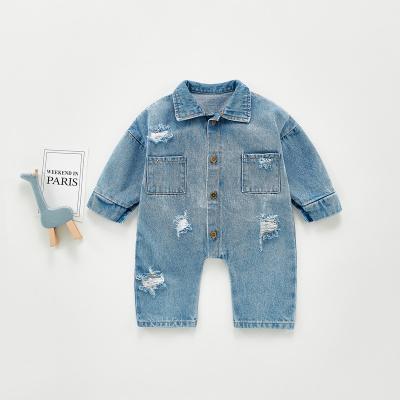 China Spandex/Cotton Summer Baby Overalls Kids Boys Denim Over Solid Onesies Baby Clothes Fashionable Baby Jean Romper à venda