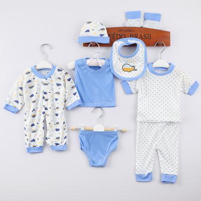 China Breathable Cartoon Baby Onesies Set Comfy Baby Shower Gift Set Good Quality Gift Set Box Newborn Baby Clothes 8 Pcs for sale