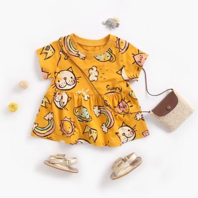 China Breathable Cartoon Printing Dresses For Babies Summer Baby Clothes Girls Dresses Lovely Baby Tutu Dress for sale