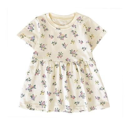 China Breathable 100% Cotton Baby Princess Dresses Outdoor Baby Summer Clothes Lovely Girl Dress Birthday for sale