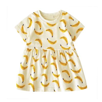 China Summer Breathable Dress For Baby Novelty Baby Clothes Fruit Print Baby Dresses 6 Months Factory Hot Sale for sale