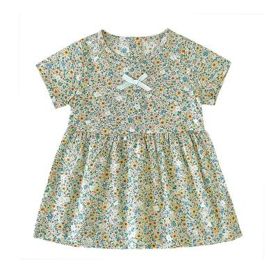 China High Quality Breathable Baby Dresses Toddler Girls Skirts Floral Dress Wholesale Summer Baby Pure Cotton for sale