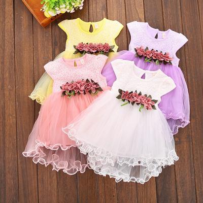 China Breathable Unique Design Baby Princess Dresses White Baby Girl Dresses Good Quality Bridesmaids Dresses for sale