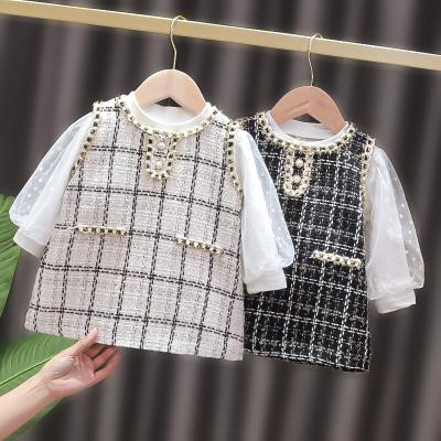 China New Autumn Dress For Baby Girl Mini Long Sleeve Check Kids Dresses Anti-wrinkle Latest Children Dress Designs For Girls for sale