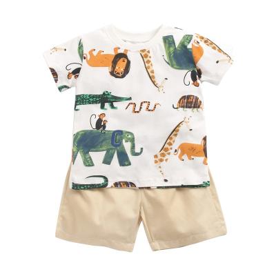 China 2023 Breathable Interesting Baby Clothing Sets New Summer Baby Boy Suit Set Boy Striped Overall Casual Suit for sale