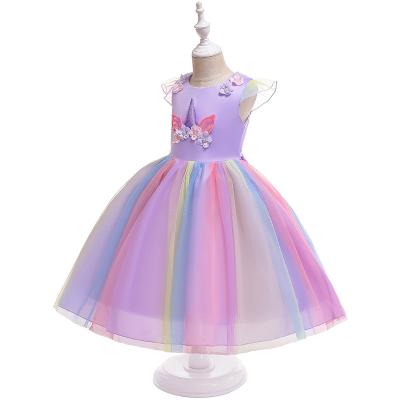 China Sleeveless Princess Dresses Girls Party Performance Wear Babies Dresses Kids Design Washable Puffy Unique Girls Dress Te koop