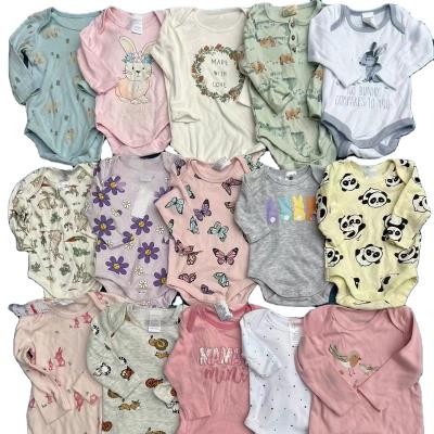 Cina Low MOQ Cotton Spandex/Cotton Newborn Baby Onesie 0-24M Baby Bodysuits Long Sleeve Unisex Baby Romper in vendita