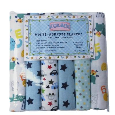 China Autumn Print Cartoon Baby Blanket 6 Pcs Baby Safety Blanket 100% Cotton PORTABLE Baby Knit Blanket Wholesale zu verkaufen