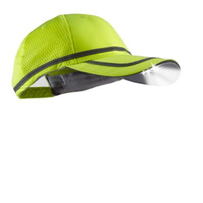 China COMMON Customize Fluorescent Green Sports Baseball Cap With LED Lights For Running Camping And Fishing for sale