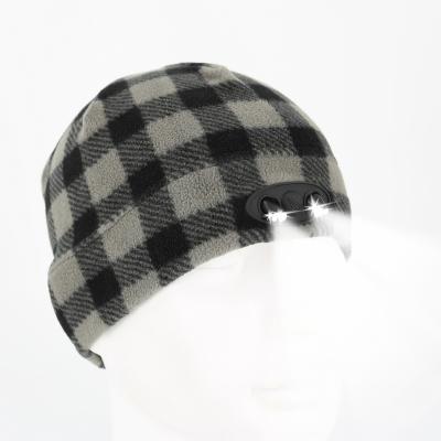 China COMMON Fleece Winter And Autumn Light Beanie Cap Hat With LED Light for sale