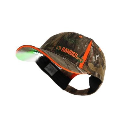 China Custom Logo COMMON Outdoor LED Light Up Military Camouflage Baseball Cap With Light Green Hunting for sale