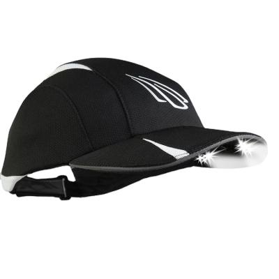 China JOINT Custom Fit LED Unstructured Dry Light Polyester Promotion 5 Panel Powercap Running Hat Breathable for sale