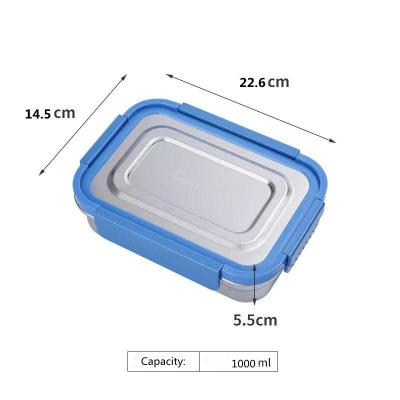 China BPA Free Sustainable Stainless Steel Lunch Box Food Storage Containers Reusable Snack Nesting Containers Eco-Friendly For Kids Adults for sale