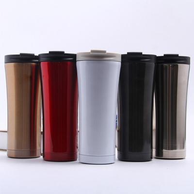 China Wholesale 450ml Insulated Coffee Stocked Travel Mug Stainless Steel Beer Mug With Lid Pump Spill Proof Sprayer for sale