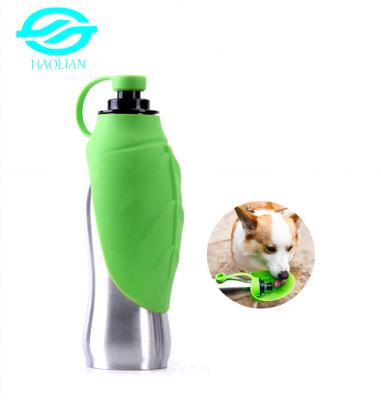 China New Design Sustainable Outdoor Portable Travel Dog Stainless Steel 650ml Drinking Water Bottle, Dog Water Bottle Pump Sprayer for sale