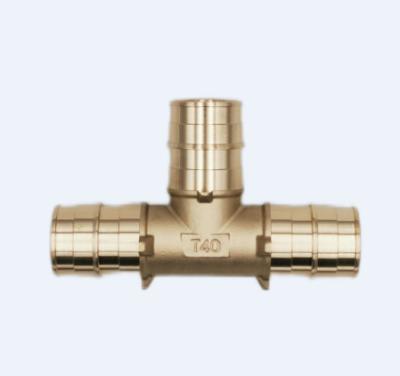 China PEX Pipe Lines Connect Quick&Easy Fitting Brass Fitting Equal Pipe Tee Used For PEX Pipe for sale