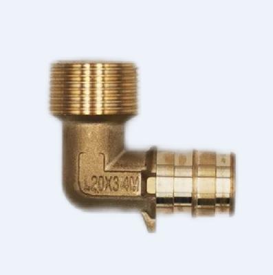 China PEX Pipe Lines Connect Fittings Brass Male Elbow Quick And Easy For PEX Pipe for sale