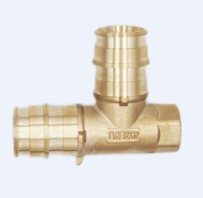 China PEX Pipe Lines Connect Brass Expansion Fitting Quick Connect Fitting 90 Degree Pex Brass Female Tee for sale