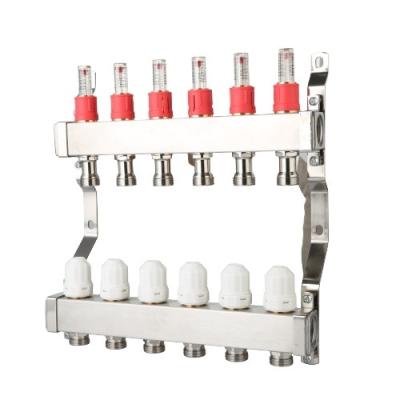 China Heater Parts Hot selling under floor 2ways to12ways pex floor heating system water pipe stainless steel under floor heating manifold for sale