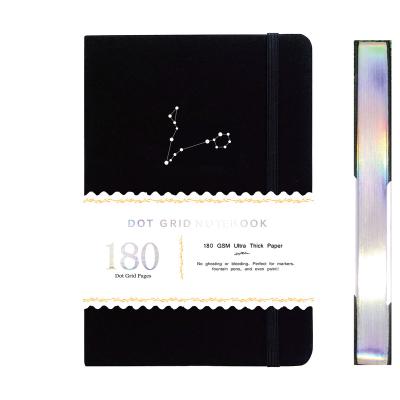 China Hardcover Zodiac A5 180GSM Pisces Watercolor Journal Dot Grid Notebook 160 pages 5*5MM bamboo thick dots for sale