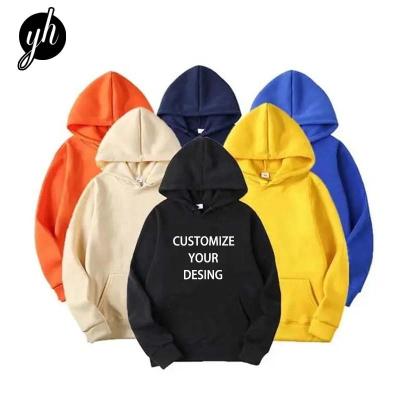 China Custom Logo Printing Embroidered Men's Hoodie Heavy Cotton Anti-wrinkle Organic Blank Hoodie High Quality Custom Pullover for sale