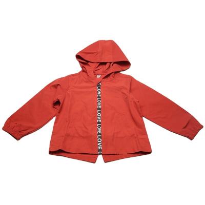 China Children's Fashion Waterproof Hooded Zipper Girl's Red Jacket Windproof for sale